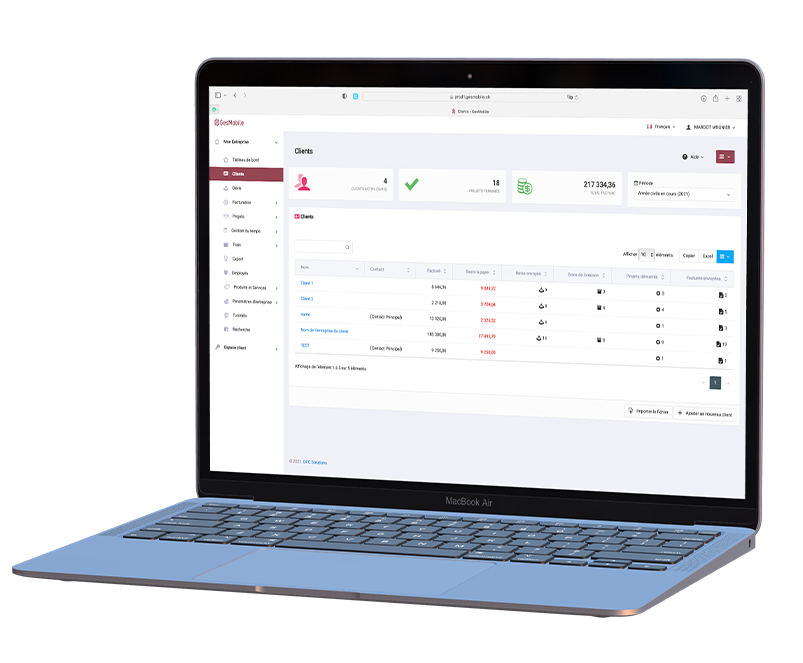 clients-gesmobile Gestion des clients dans GesMobile
