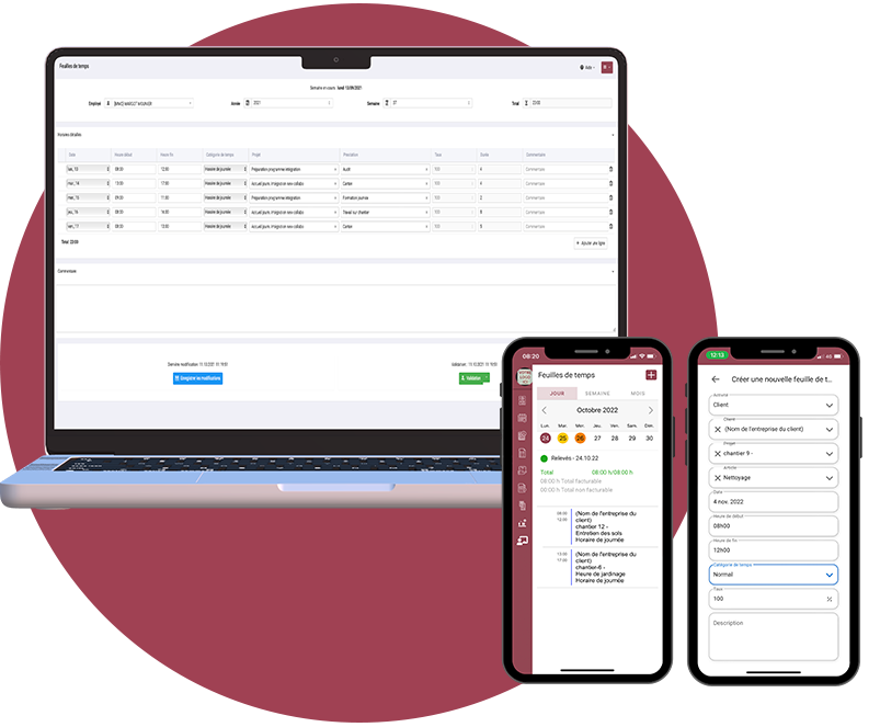 suivi-saisie-heures-web-appli Saisie mobile des feuilles de temps et planning collaboratif dans l'application GesMobile.