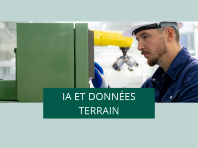 IA et données terrain : technicien contrôlant une machine dans un atelier de production